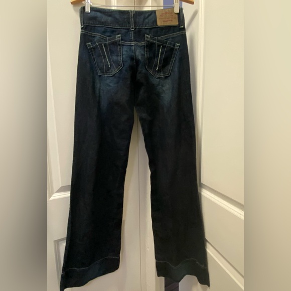 Dark Indigo Wide-Leg Flare Jeans - Picture 3 of 11